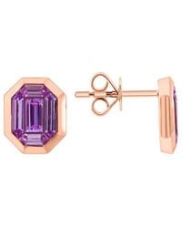 Effy Fine Jewelry - 14K Rose 1.23 Ct. Tw. Diamond & Sapphire Earrings - Lyst