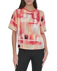 DKNY - Crew Neck Print Top - Lyst