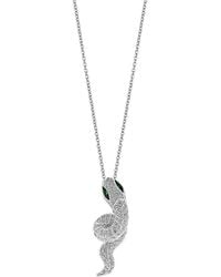 Effy Fine Jewelry - 14K 0.75 Ct. Tw. Diamond & Emerald Necklace - Lyst