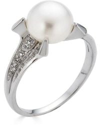 Belpearl - Silver White Topaz 10-9mm Pearl Ring - Lyst