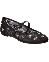 Stuart Weitzman - Tammy Mesh & Leather Mary Jane Ballet Flat - Lyst