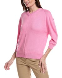 Lafayette 148 New York - Blouson Sleeve Silk-blend Sweater - Lyst