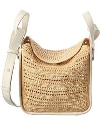 Loewe - Compact Hammock Raffia & Leather Tote - Lyst