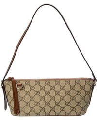 Gucci - Gg Emblem Small Gg Supreme Canvas & Leather Shoulder Bag - Lyst