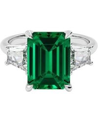 VOWE - 14K 6.00 Ct. Tw. Lab-Grown Diamond & Lab-Grown Emerald Ring - Lyst