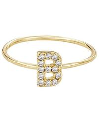 Adornia - 14K Plated Cz Initial Ring - Lyst
