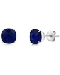 MaxColor - Max + Stone 14k 4.50 Ct. Tw. Created Blue Sapphire Studs - Lyst