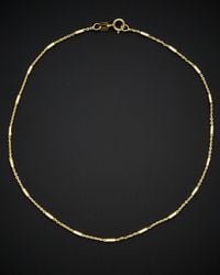 Italian Gold - 14k Rolo Link Tube Station Anklet - Lyst