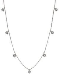 Suzy Levian - 14k 0.30 Ct. Tw. Diamond Flower Station Necklace - Lyst