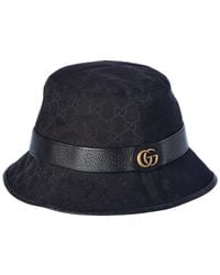 Gucci - Gg Canvas & Leather Bucket Hat - Lyst