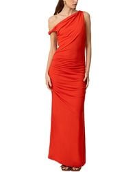 Line & Dot Chrysta Asymmetrical Fringe Dress in Natural | Lyst