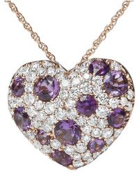 Haus of Brilliance - 18K Rose 1.90 Ct. Tw. Diamond & Amethyst Pendant Necklace - Lyst