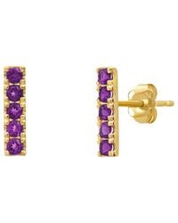 MaxColor - 14K 0.25 Ct. Tw. Amethyst Stud Earrings - Lyst