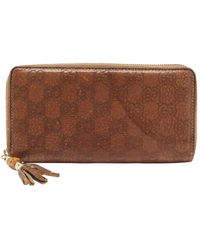 Gucci - Ssima Leather Bamboo Tassel Zip Around Wallet (Authentic Pre- Owned) - Lyst