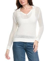 Hannah Rose - Arwen Textured Polo Collar Cashmere-Blend Sweater - Lyst