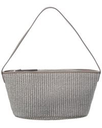 Brunello Cucinelli - Woven & Leather Shoulder Bag - Lyst