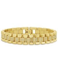 Sterling Forever - 14K Plated Cz Accent Chain Watch Band - Lyst