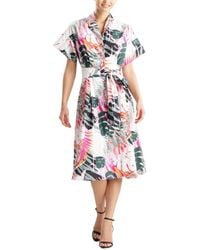 Natori - N Palms Poplin Shirtdress Shirt Dress - Lyst