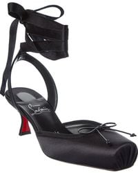 Christian Louboutin - Cassia Lace-Up 55 Satin Slingback Pump - Lyst