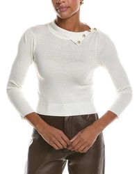 L'Agence - Kamdyn Crop Mock Neck Top - Lyst