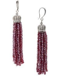 Saachi - Crown Tassel Drop Earrings - Lyst