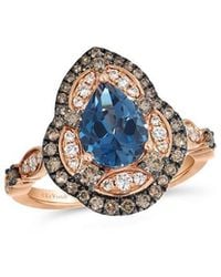 Le Vian - Semi Precious 14K Rose 2.49 Ct. Tw. Diamond & London Topaz Cocktail Ring - Lyst