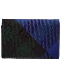 Burberry - Check Canvas & Leather Card Holder - Lyst