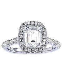 Suzy Levian CZ Jewelry - Suzy Levian Cz Halo Ring - Lyst