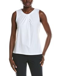 Anne Klein - Asymmetrical Pleat Neck Shell - Lyst