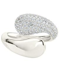 Sterling Forever - Cz Cecilia Open Ring - Lyst