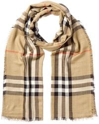 Burberry - Check Wool & Silk-Blend Scarf - Lyst