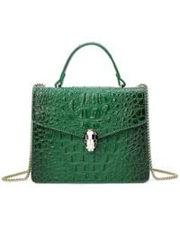 Tiffany & Fred Paris - Alligator-embossed Leather Top Handle Satchel - Lyst