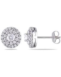 Rina Limor - 14K 0.98 Ct. Tw. Diamond Halo Earrings - Lyst