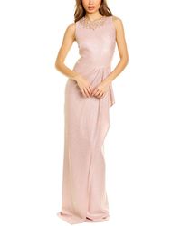 Teri Jon Embellished Neckline Gown - Pink