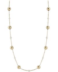 Italian Gold - 14K 2.5Mm Pearl Ball Station Necklace - Lyst