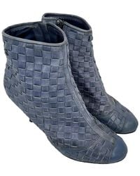 CHANEL - Leather Cc Woven Accent Bootie (Authentic Pre-Loved) - Lyst