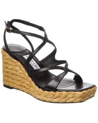 Jimmy Choo - Ayla 85 Leather Wedge Sandal - Lyst