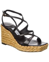 Jimmy Choo - Ayla 85 Leather Wedge Sandal - Lyst