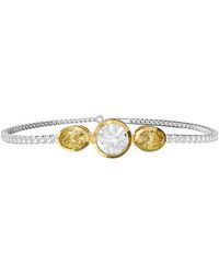 Lab Grown Diamonds - 18K Vermeil 4.02 Ct. Tw. Lab-Grown Diamond & Gemstone Bangle Bracelet - Lyst