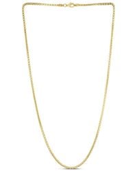 Italian Silver - 14K Over Round Box Chain Necklace - Lyst