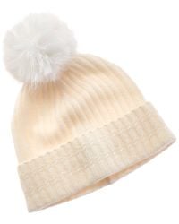 Amicale Cashmere - Cable Detail Rib Cuffed Cashmere Hat - Lyst
