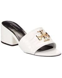 Tory Burch - Everly Block Heel Leather Sandal - Lyst