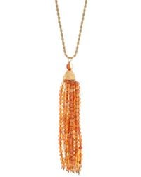 Kenneth Jay Lane - Plated Agate Tassel Necklace - Lyst
