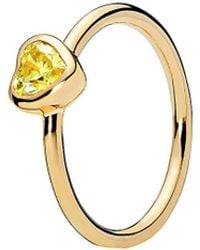 PANDORA - 18k Over Silver Cz Radiant Heart Ring - Lyst