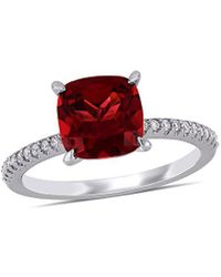 Rina Limor 14k 3.19 Ct. Tw. Diamond & Garnet Ring - Red