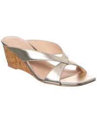 Stuart Weitzman - Miami 50 Leather Wedge Sandal - Lyst