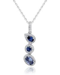 Suzy Levian - 1.06 Ct. Tw. Diamond & Sapphire Multi-Shape Drop Pendant - Lyst
