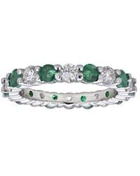 LEVARON - 14K 2.00 Ct. Tw. Diamond & Emerald Eternity Ring - Lyst