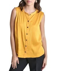 DKNY - Sleeveless Crinkle Top - Lyst