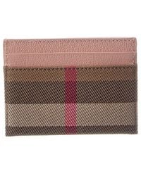 Burberry - Check Canvas & Leather Card Case - Lyst